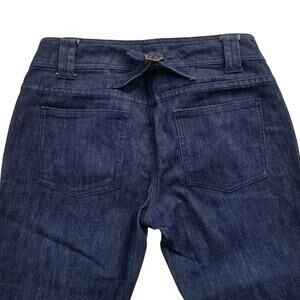Capri Jeans Cinch Buckle Back NY & Co Size 6 Stretch Dark Stretch Denim Crop